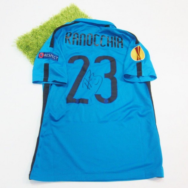 Ranocchia Inter match worn shirt, Europa League 2014-15 - signed