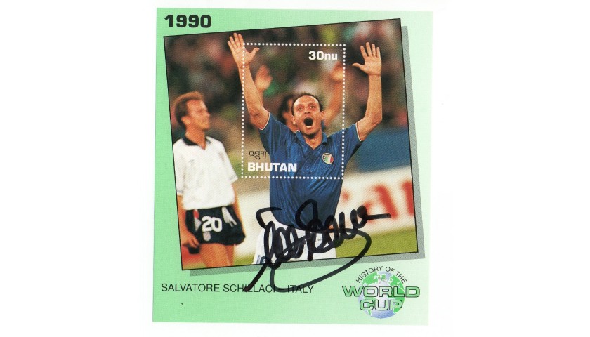 Stamp Signed by Footballer Totò Schillaci