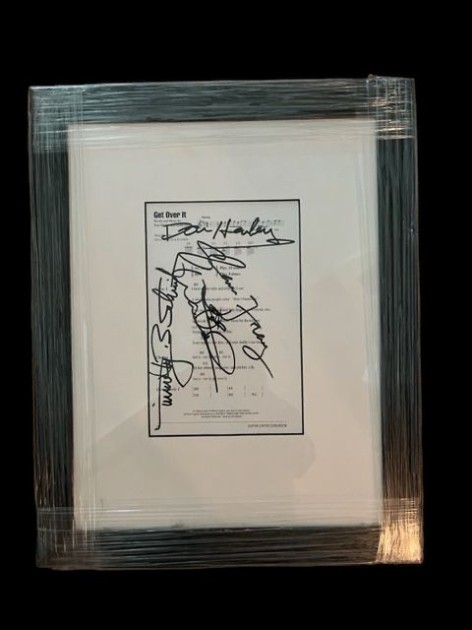 The Eagles Signed and Framed 'Get Over It' Lyrics Sheet - CharityStars