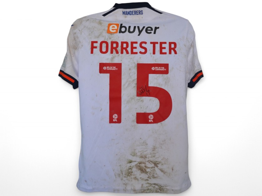 Will Forrester's Bolton Wanderers Signed Match Worn Shirt, vs Crawley 