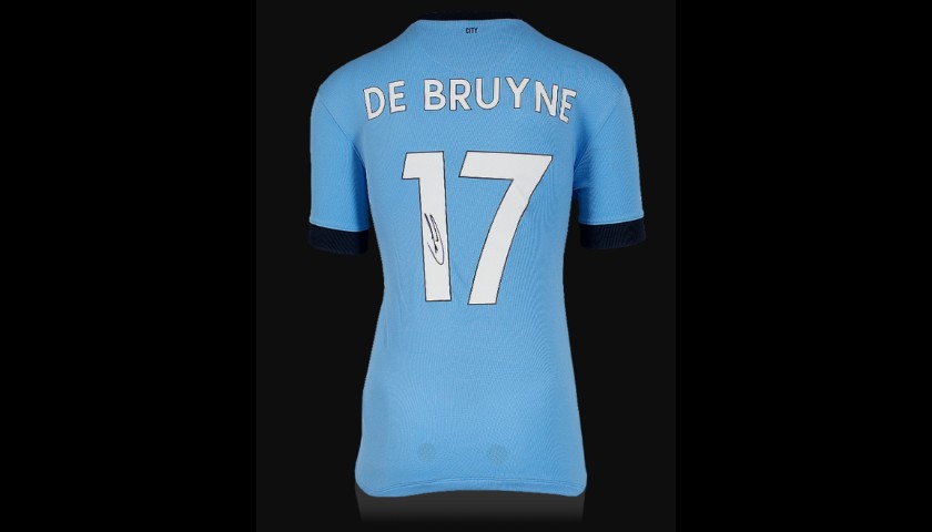 Kevin De Bruyne Signed Manchester City 2014-15 Home Shirt With Fan Style Numbers