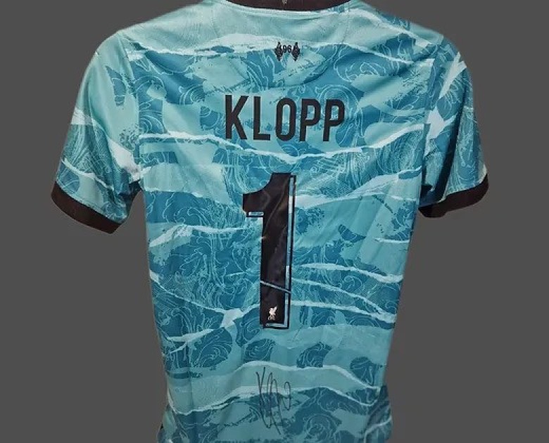 Maglia "Away" Jürgen Klopp Liverpool, Champions League 2020/21 - Autografata e incorniciata