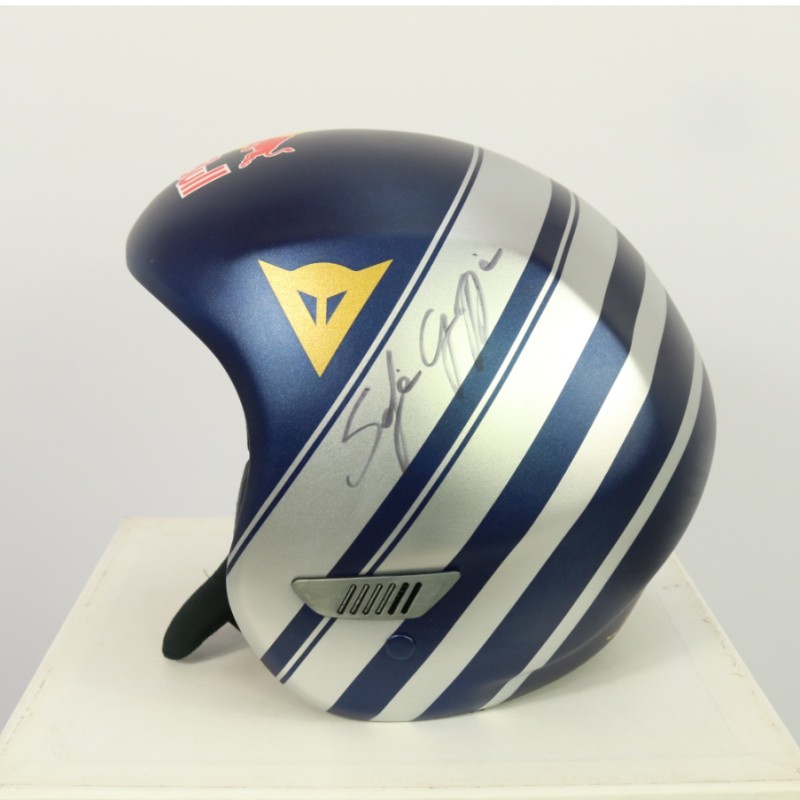 Redbull ski helmet worn and signed by Sofia Goggia