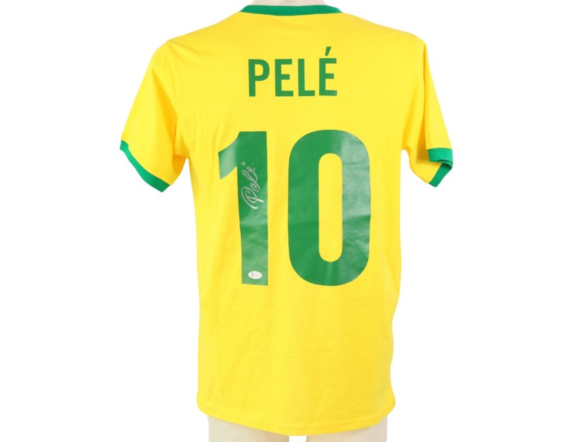 Pele Official Brasil Signed Shirt, 1970s