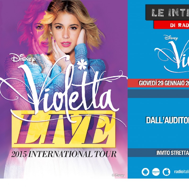 3 passes for Violetta live-interview on 29th January at Radio Italia Auditorium 