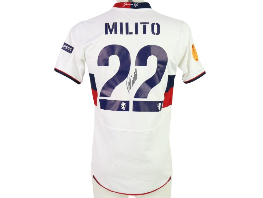 Milito Official Signed Genoa Shirt, EL 2009/10