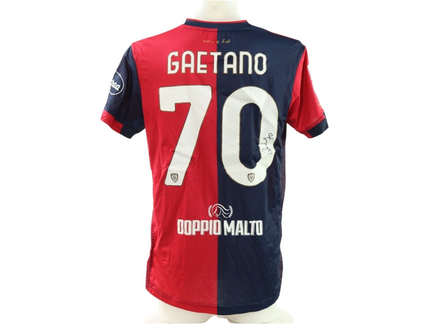 Maglia Gaetano Unwashed, Cagliari vs Lecce 2025 - Autografata