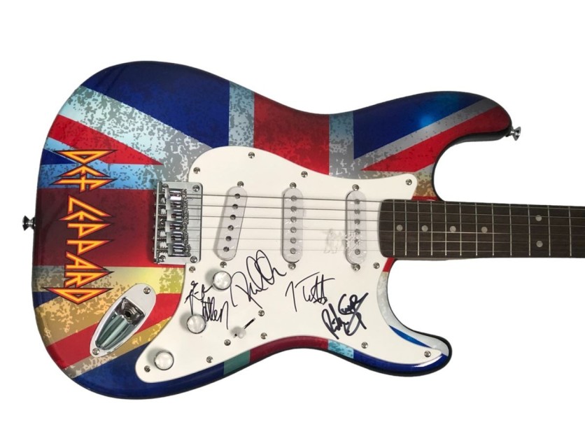 Def Leppard Signed Custom Graphics Guitar