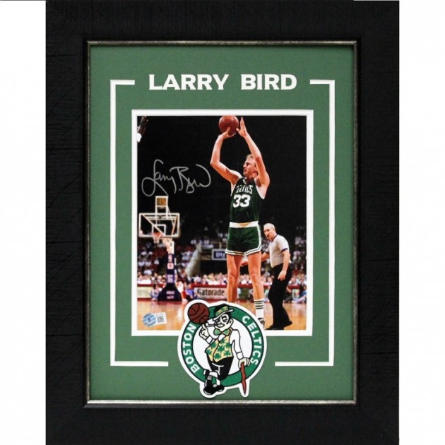 Larry Bird Signed Celtics Framed Photo