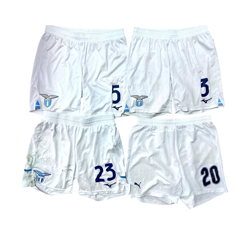 Collezione di Quattro Pantaloncini Lazio Unwashed di Hisaj, Vecino, Pellegrini e Kozak