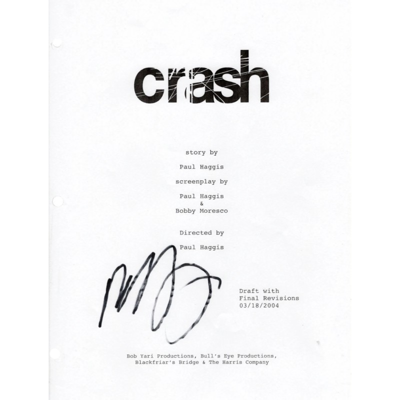 Script of the film "Crash"- Signed by director Paul Haggis.