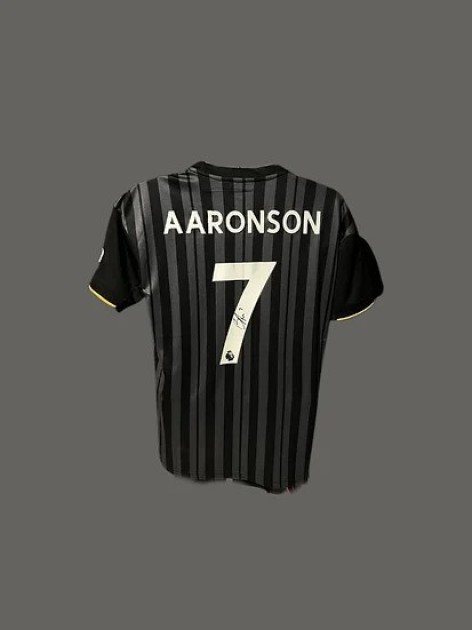 Maglia ufficiale "away" Brenden Aaronson Leeds United, 2022/23 - Autografata