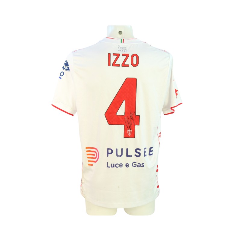 Izzo's' Signed Unwashed Shirt, Bologna vs Monza Coppa Italia 2024