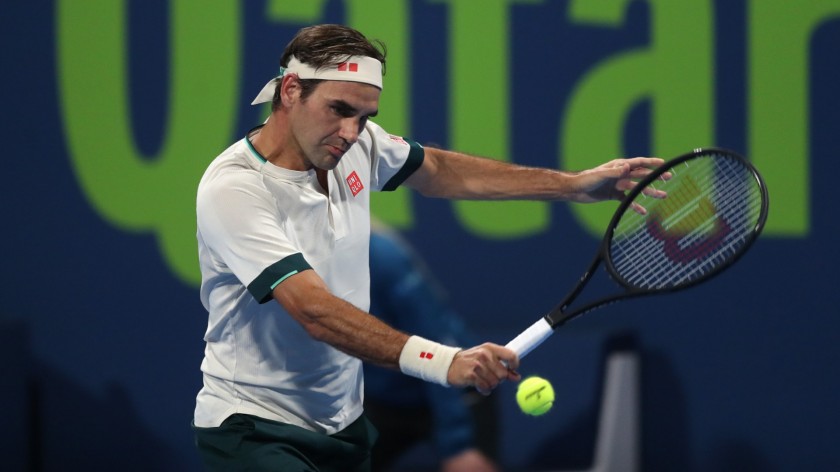 Federer's Match-Worn Shirt, ATP Qatar Open 2021