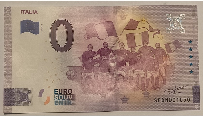 Banconota Zero Euro - Nazionale Italiana 2021 - CharityStars