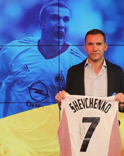 Shevchenko's AC Milan 'Peace for Ukraine' Signed Shirt - CharityStars