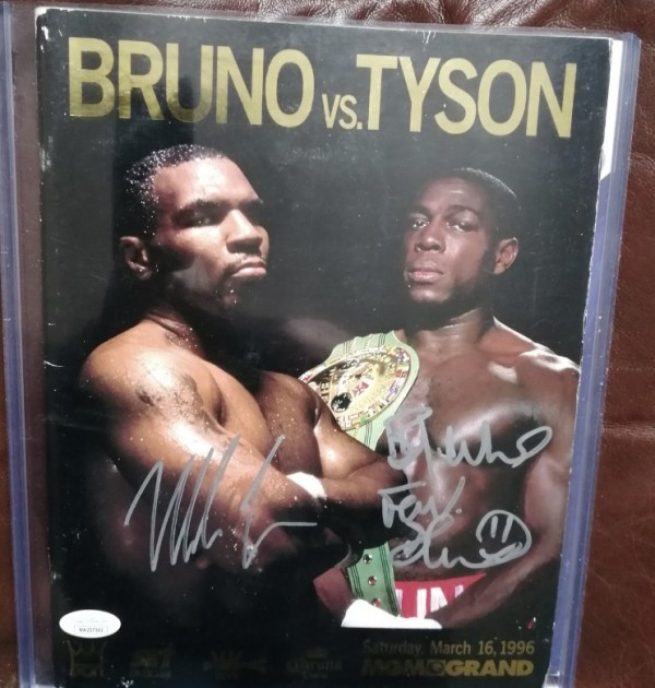 Mike Tyson and Frank Bruno Signed 1996 Frank Bruno v Mike Tyson II Programme