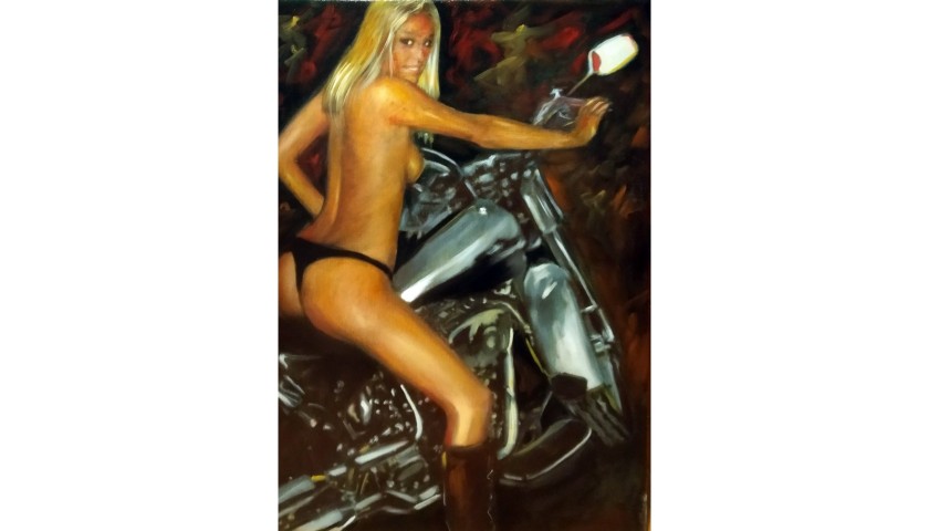 "Girl on Harley" Maxi Artwork by Antonello Arena