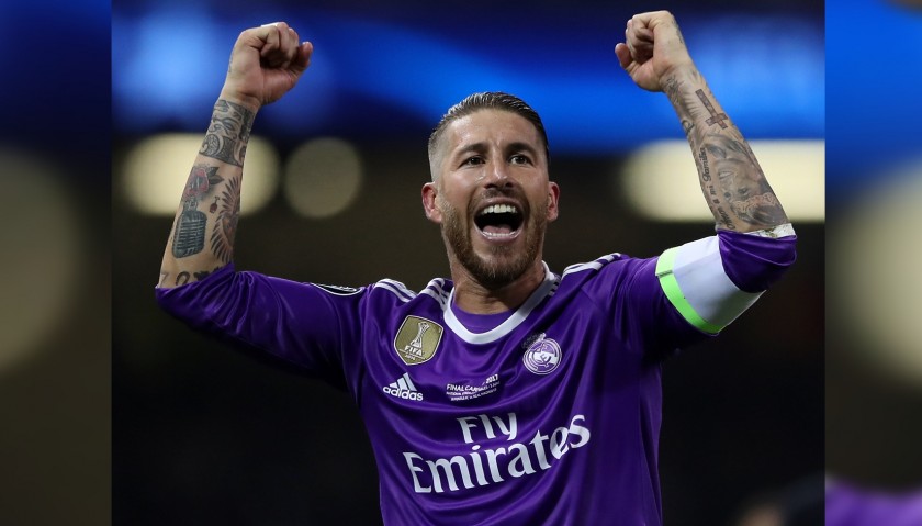 Sergio Ramos' Real Madrid Match-Issue Cardiff Final 2017 Shirt
