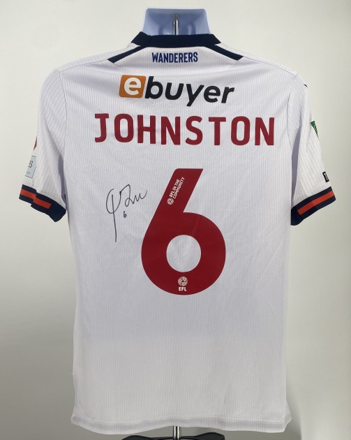 Maglia firmata di George Johnston del Bolton Wanderers indossata durante la partita