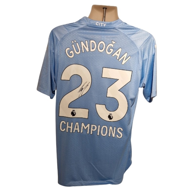 Ilkay Gundogan Signed Manchester City 2023-24 Home Football Shirt
