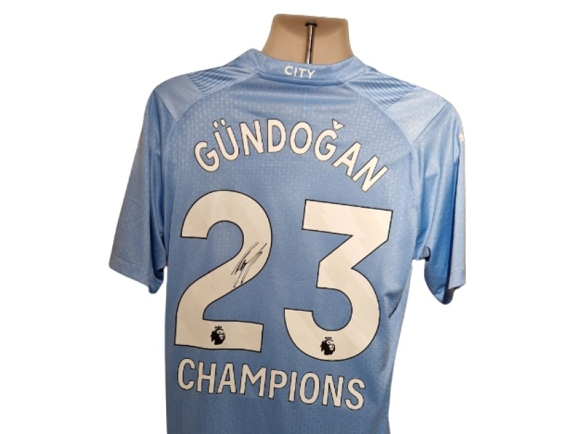 Ilkay Gundogan Signed Manchester City 2023-24 Home Football Shirt