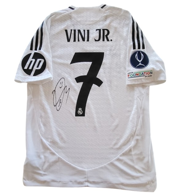 Vinicius Junior's Signed Issued Shirt, Real Madrid vs Atalanta UEFA Supercup Finals 2024