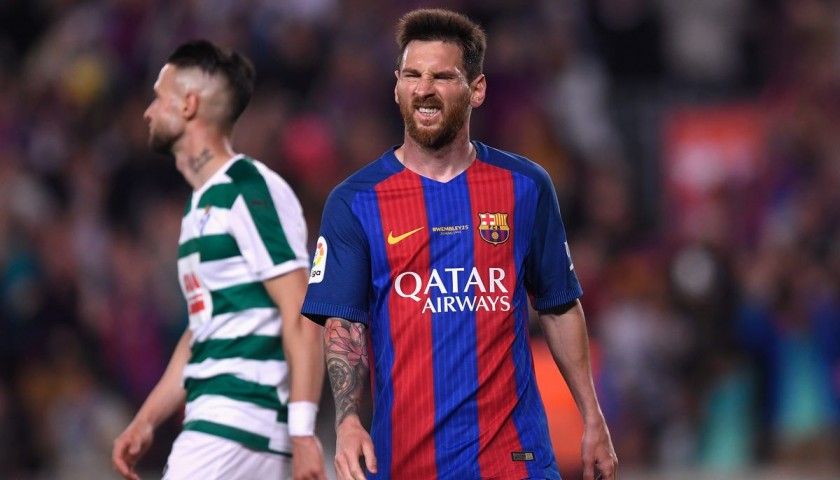 Messi's Match-Issued/Worn Shirt, Barcelona-Eibar, #Wembley25
