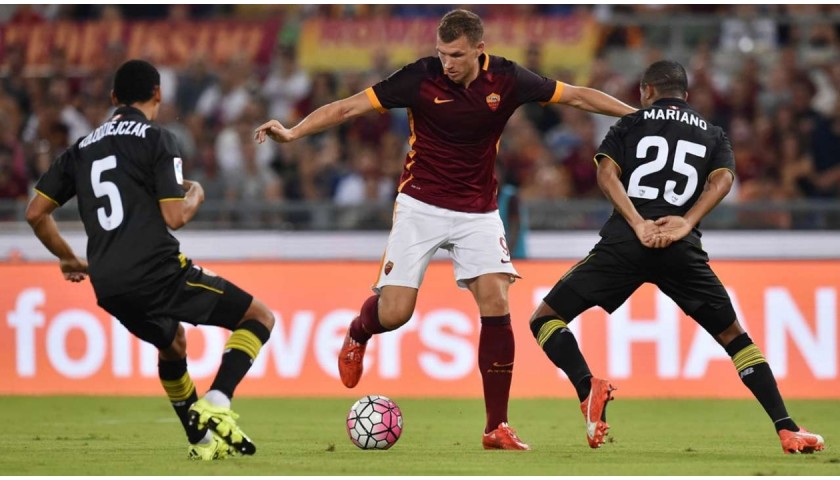 Dzeko's Official Roma Signed Shirt, 2015/16