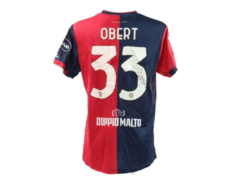 Obert's Signed Unwashed Shirt, Cagliari vs Lecce 2025