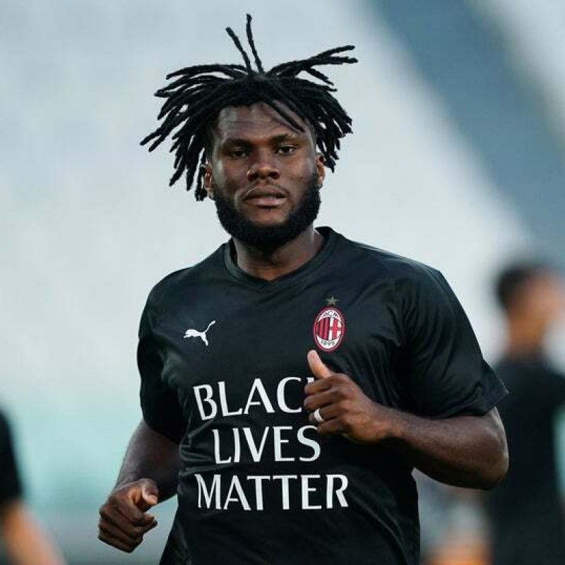 "Black Lives Matter" Training Shirt, Juventus-Milan - Signed by Kessie