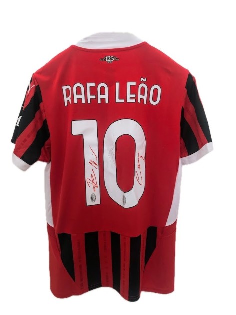 Maglia ufficiale Leao Inter vs Milan Finale Supercoppa 2025 - Autografata + 2 foto autografate