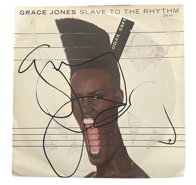 Grace Jones Signed Slave To The Rhythm Vinyl 45