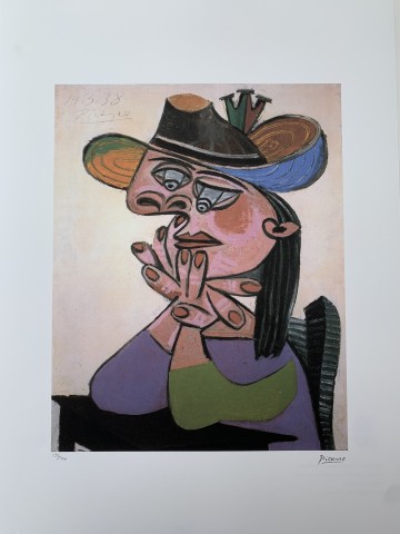 "Woman in hat" by Pablo Picasso - Signed