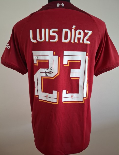 La maglia replica firmata di Luis Diaz per il Liverpool 2021/22