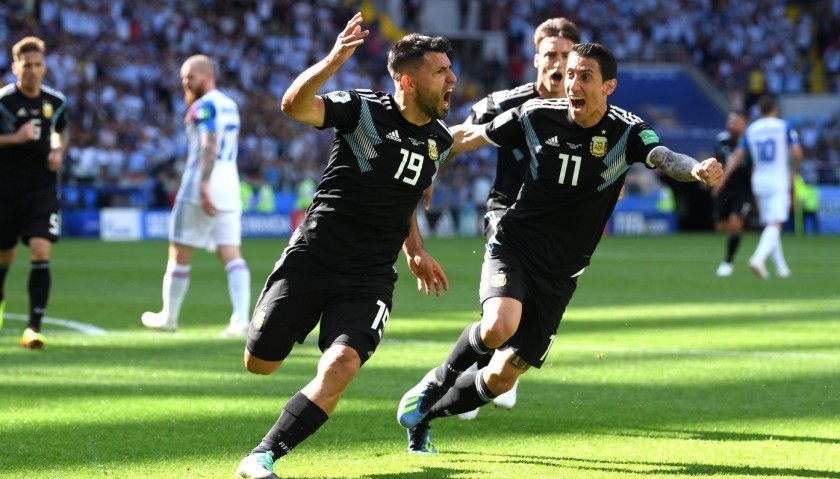 Aguero's Signed Match Shirt, Argentina-Iceland 2018 