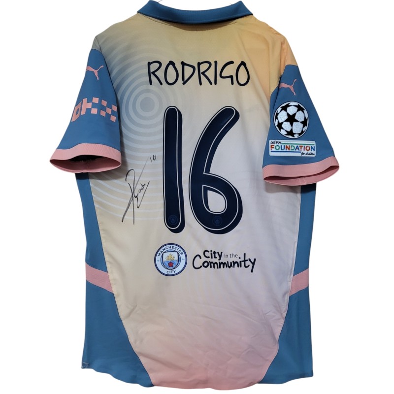 Maglia Gara Rodrigo Manchester City vs Inter, UCL 2024 - Autografata