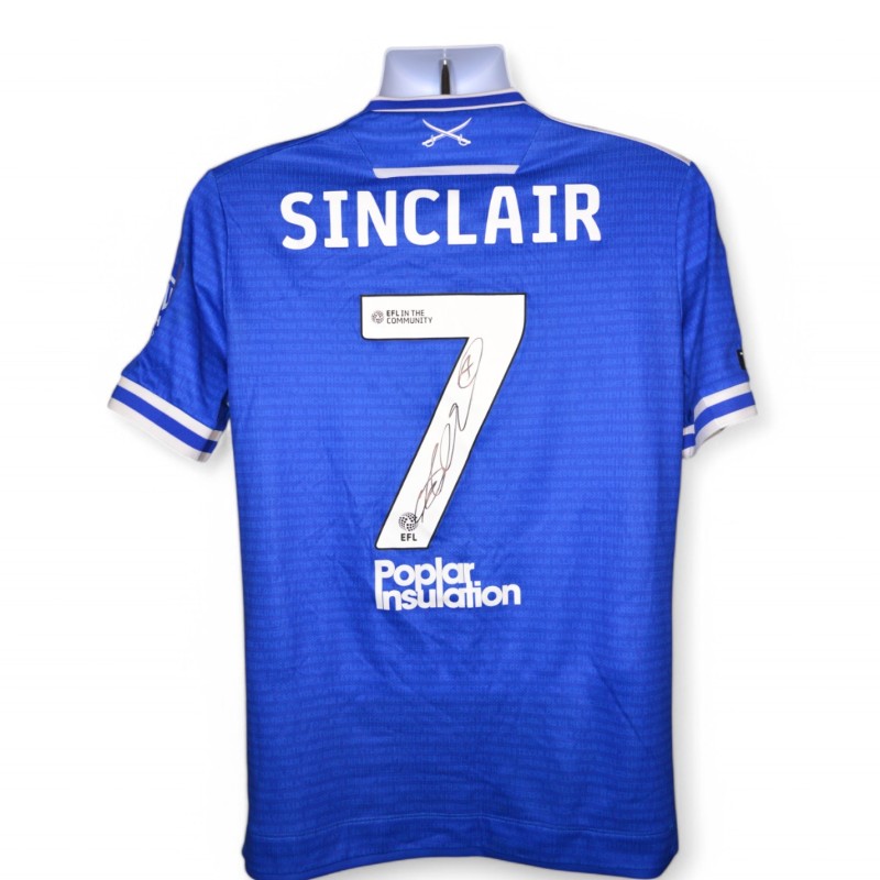 Sinclair's Bristol Rovers Sky Bet League One Signed Match Worn Shirt, vs Peterborough