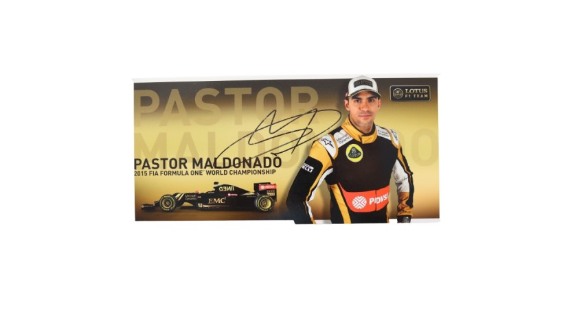 Pastor Maldonado Signed Card 