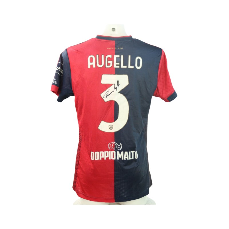 Augello's Signed Unwashed Shirt, Cagliari vs Cremonese 2024