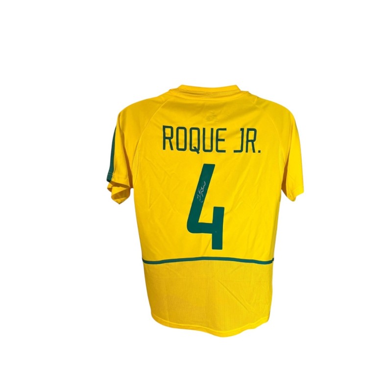 Roque Jr Brazil Signed 2002 Football Shirt