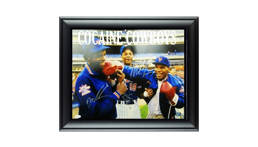 Mike Tyson, Darryl Strawberry and Dwight Gooden Autographed Cocaine Cowboys Photo