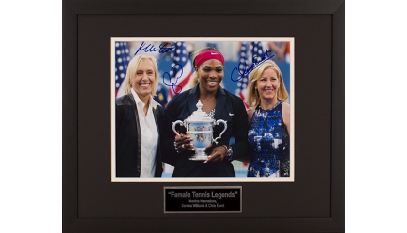 Fotografia autografata dalle grandi del tennis: Martina Navratilova, Serena Williams, Chris Evert