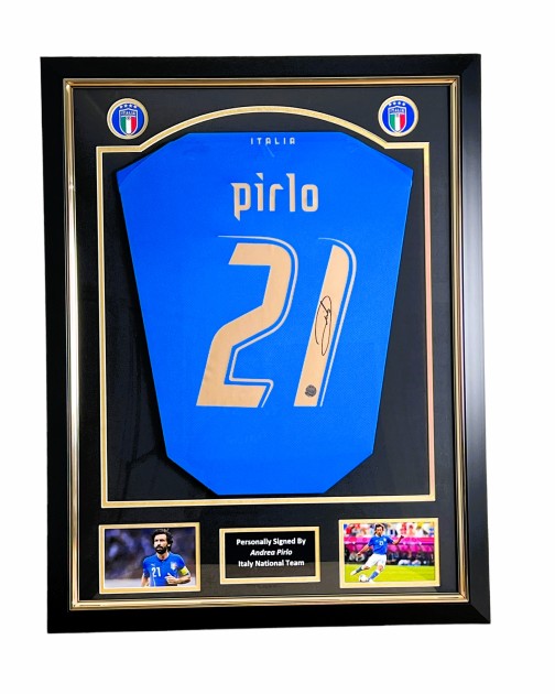Andrea Pirlo's Italy 2022/23 Signed and Framed Shirt