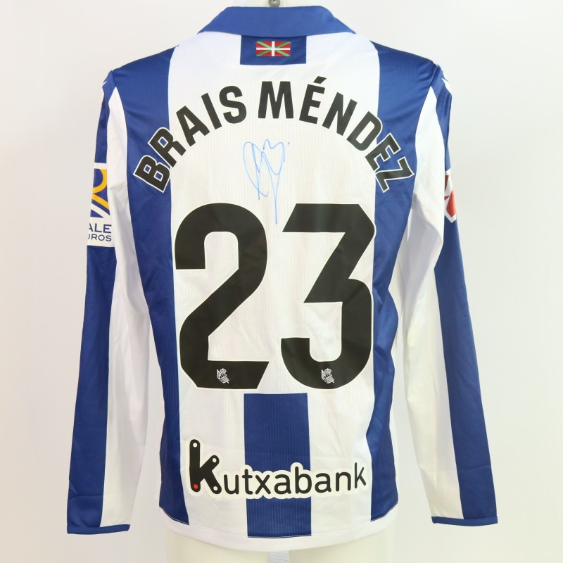 Sergio Brais Mendez's Signed Unwashed Shirt, Real Sociedad vs Osasuna 2024