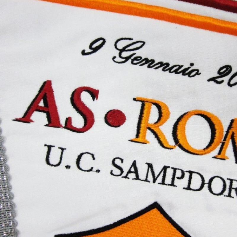 Roma official pennant, swapped by Captains, Roma-Sampdoria, TimCup 13/14