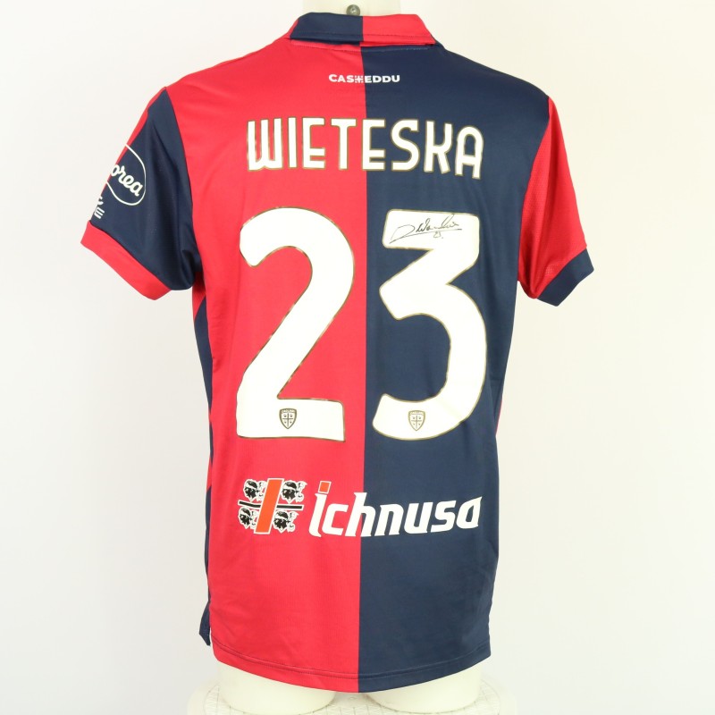 Wieteska's Unwashed Signed Shirt, Cagliari vs Atalanta 2024