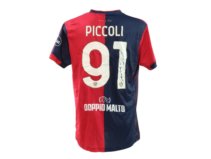 Piccoli's Signed Unwashed Shirt, Cagliari vs Lecce 2025