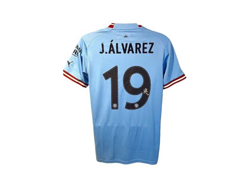 Julian Alvarez's Manchester City 2022/23 Final Signed Replica Shirt