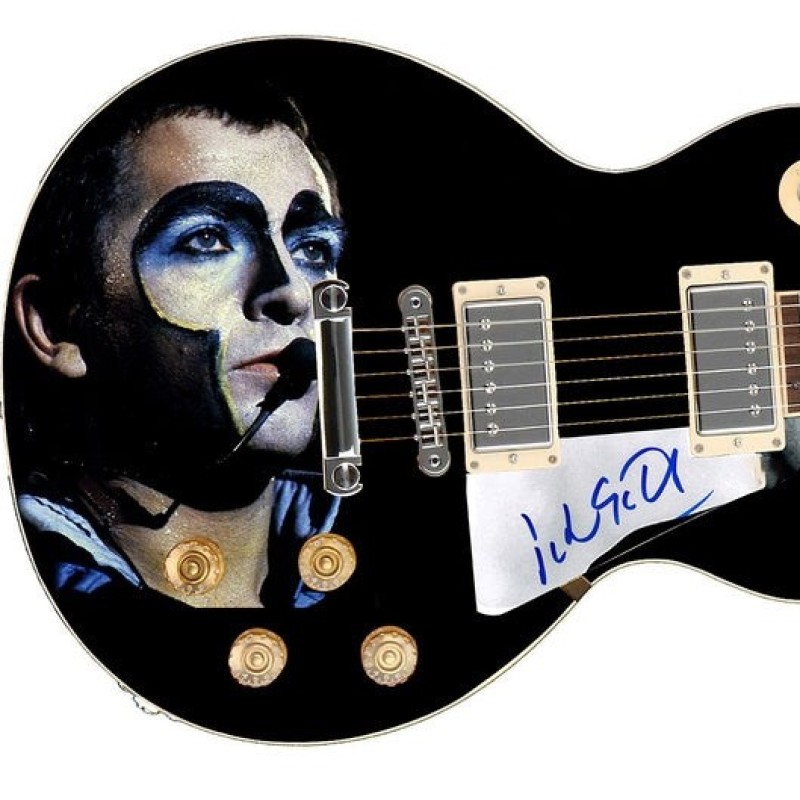Peter Gabriel Signed Pickguard on a Custom Signature Edition Guitar